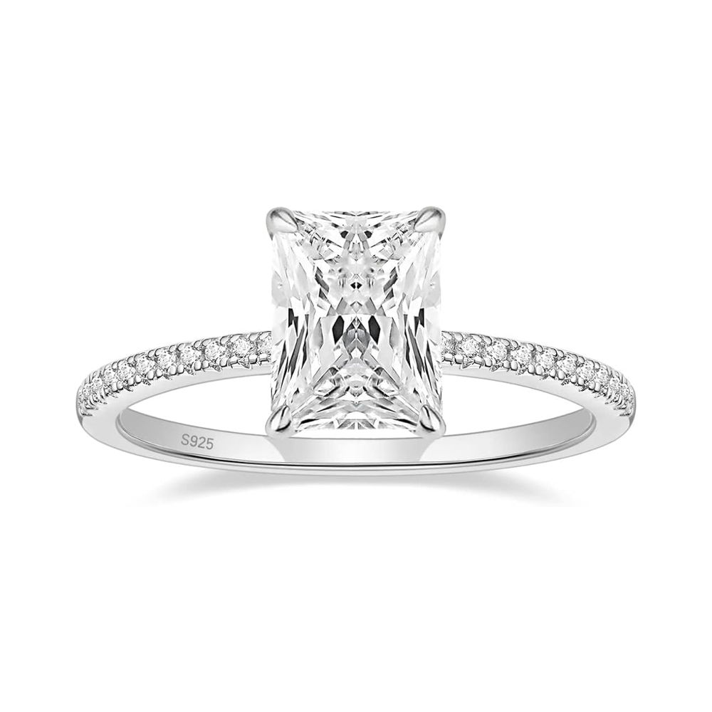 Radiant Cut Cubic Zirconia Engagement Ring