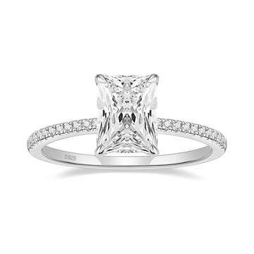 Radiant Cut Cubic Zirconia Engagement Ring