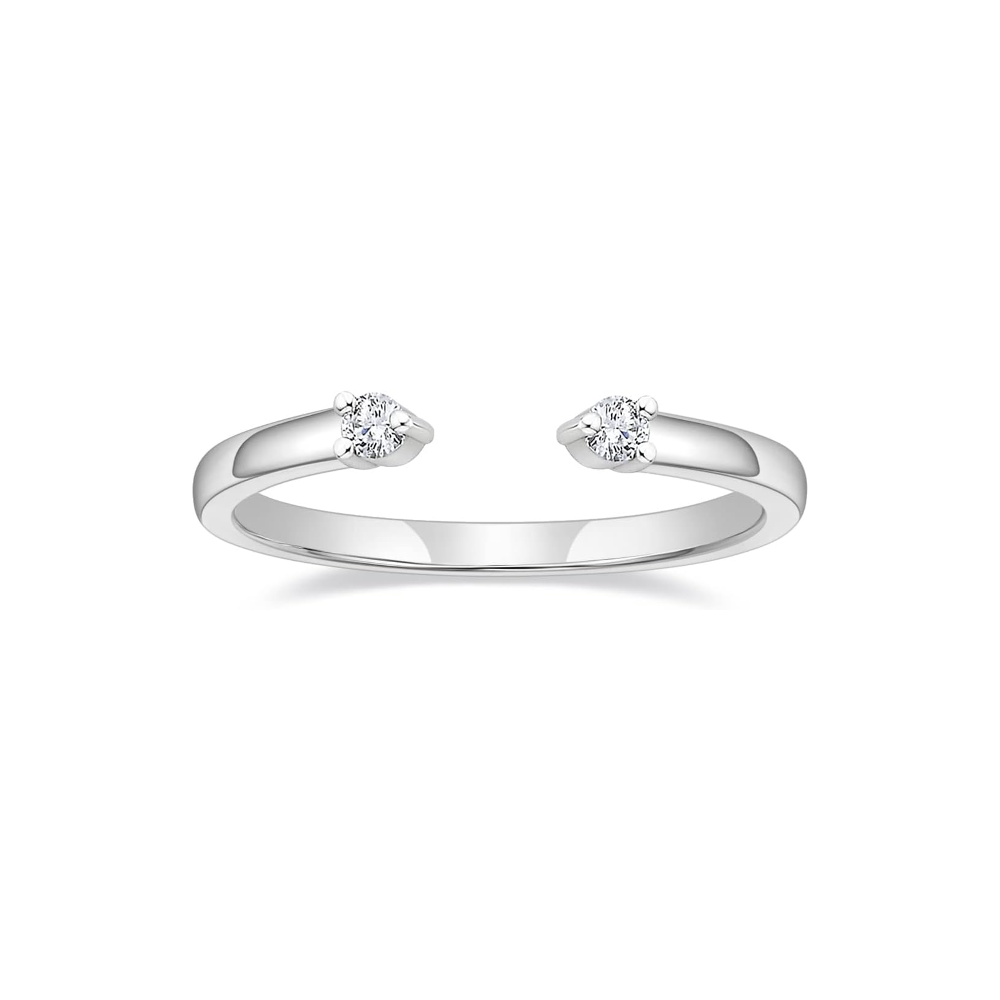 Dainty Open Two-Stone CZ Stacking Ring