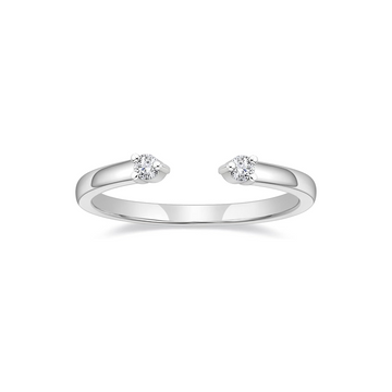 Dainty Open Two-Stone CZ Stacking Ring