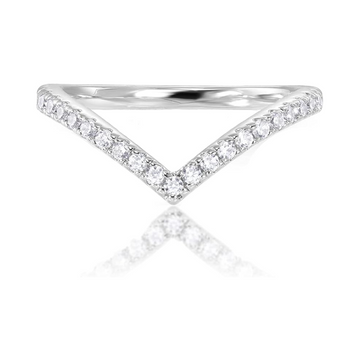 Sparkling Wishbone V Ring