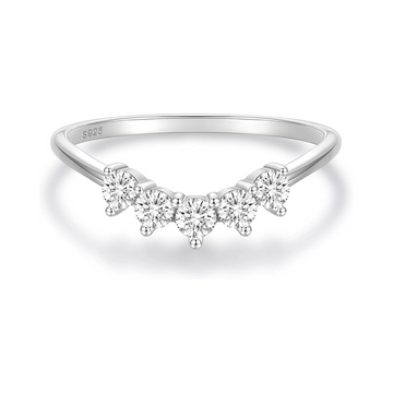 Curved Moissanite Wedding Ring