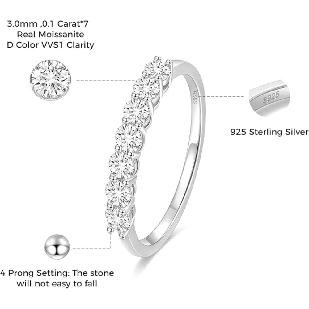 Timeless 7-Stone Moissanite Eternity Ring
