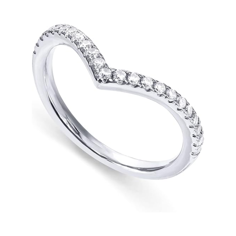 Sparkling Wishbone V Ring