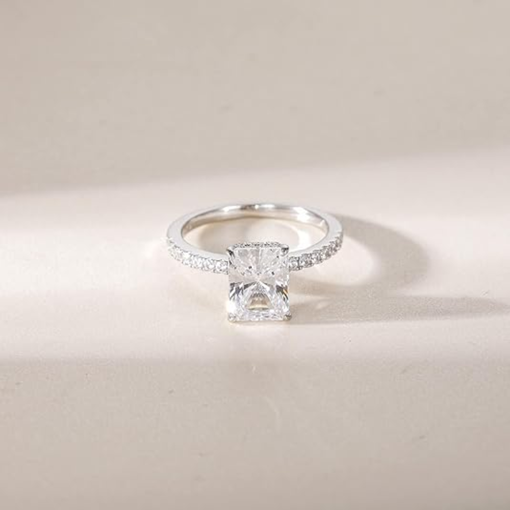Radiant Cut Cubic Zirconia Engagement Ring