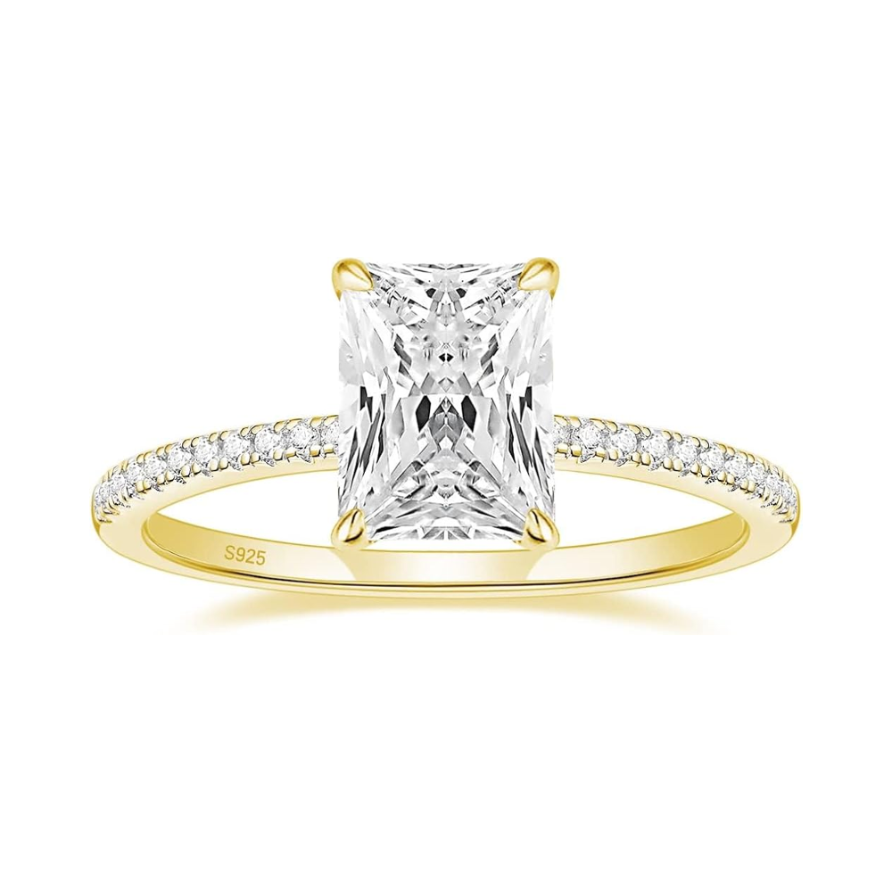 Radiant Cut Cubic Zirconia Engagement Ring