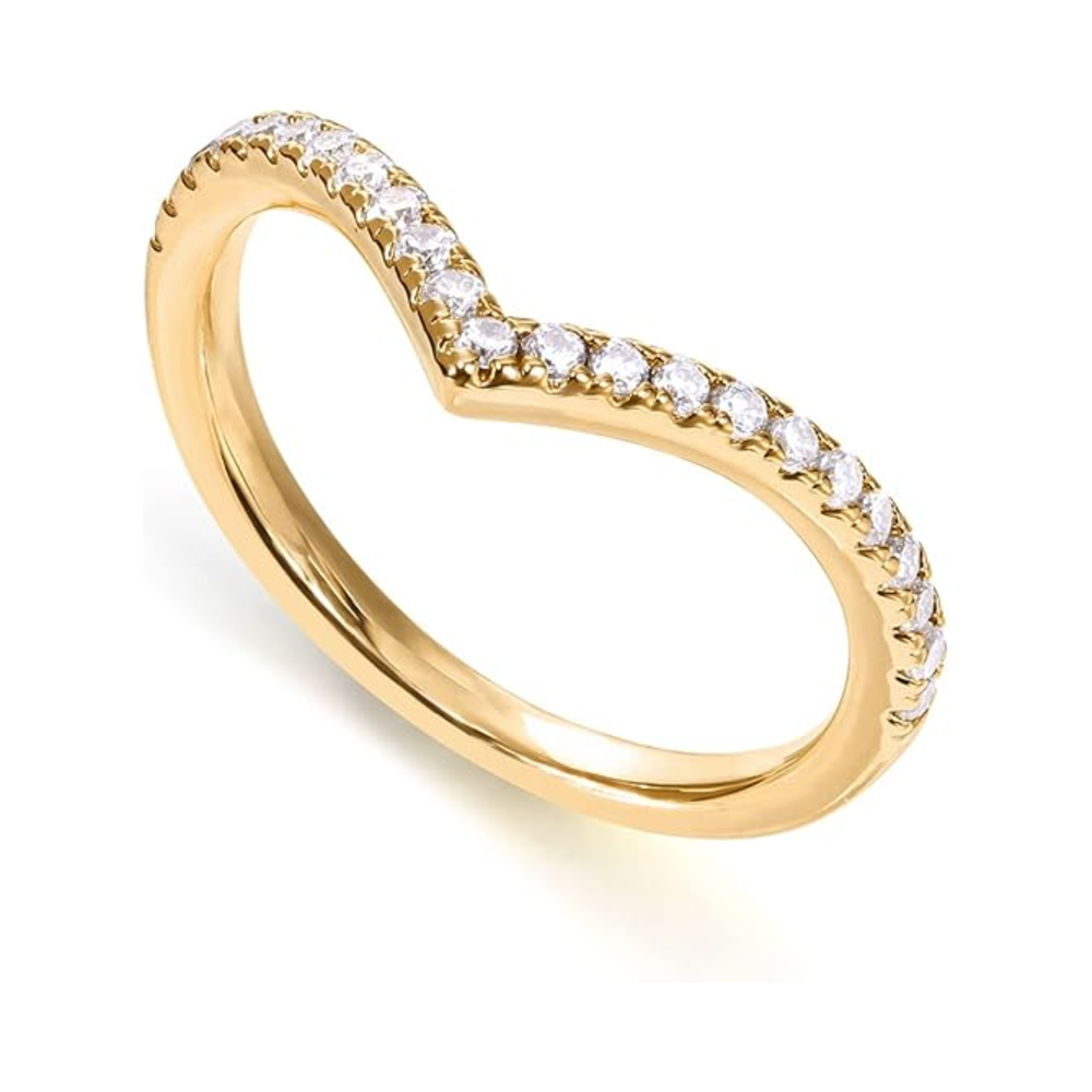 Sparkling Wishbone V Ring