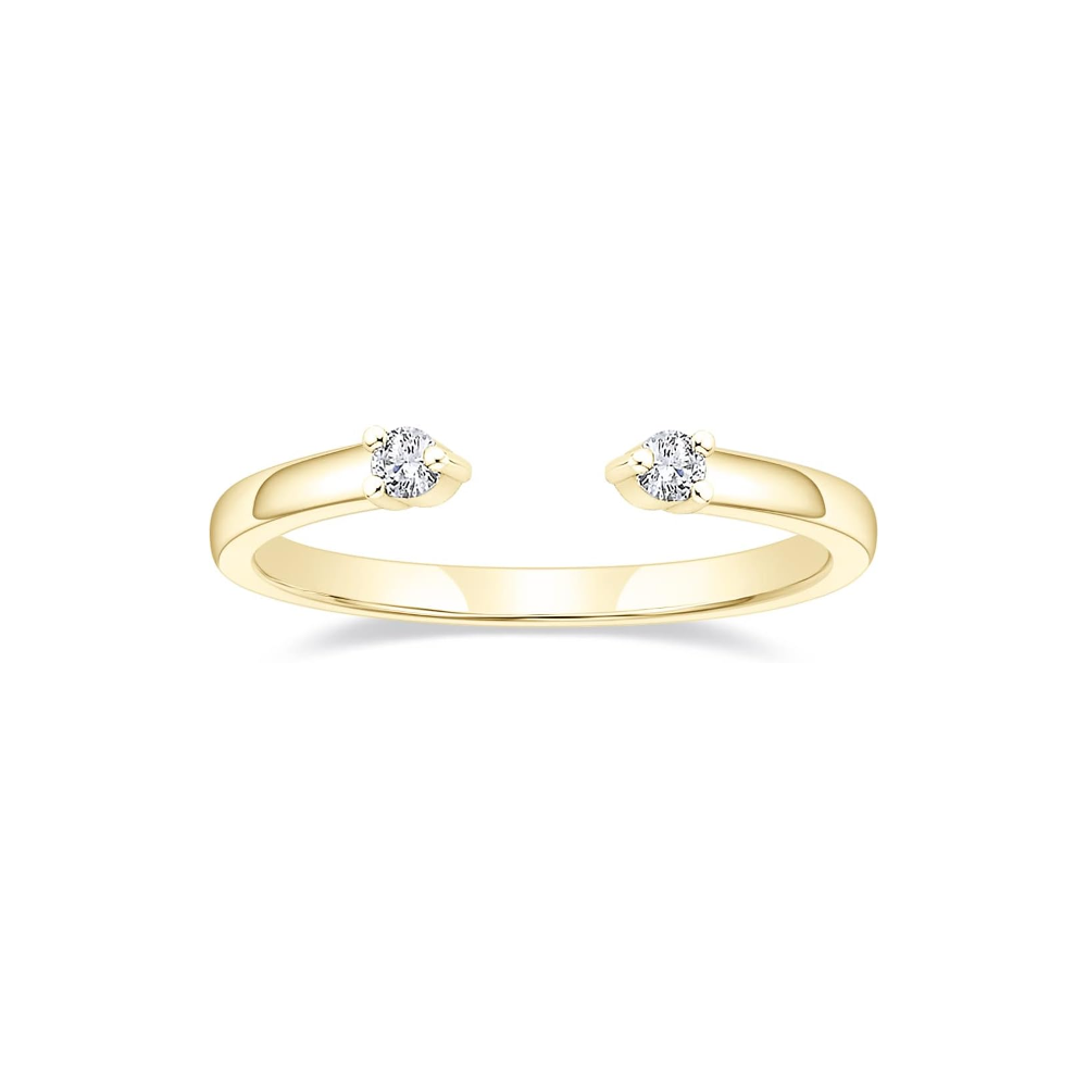 Dainty Open Two-Stone CZ Stacking Ring