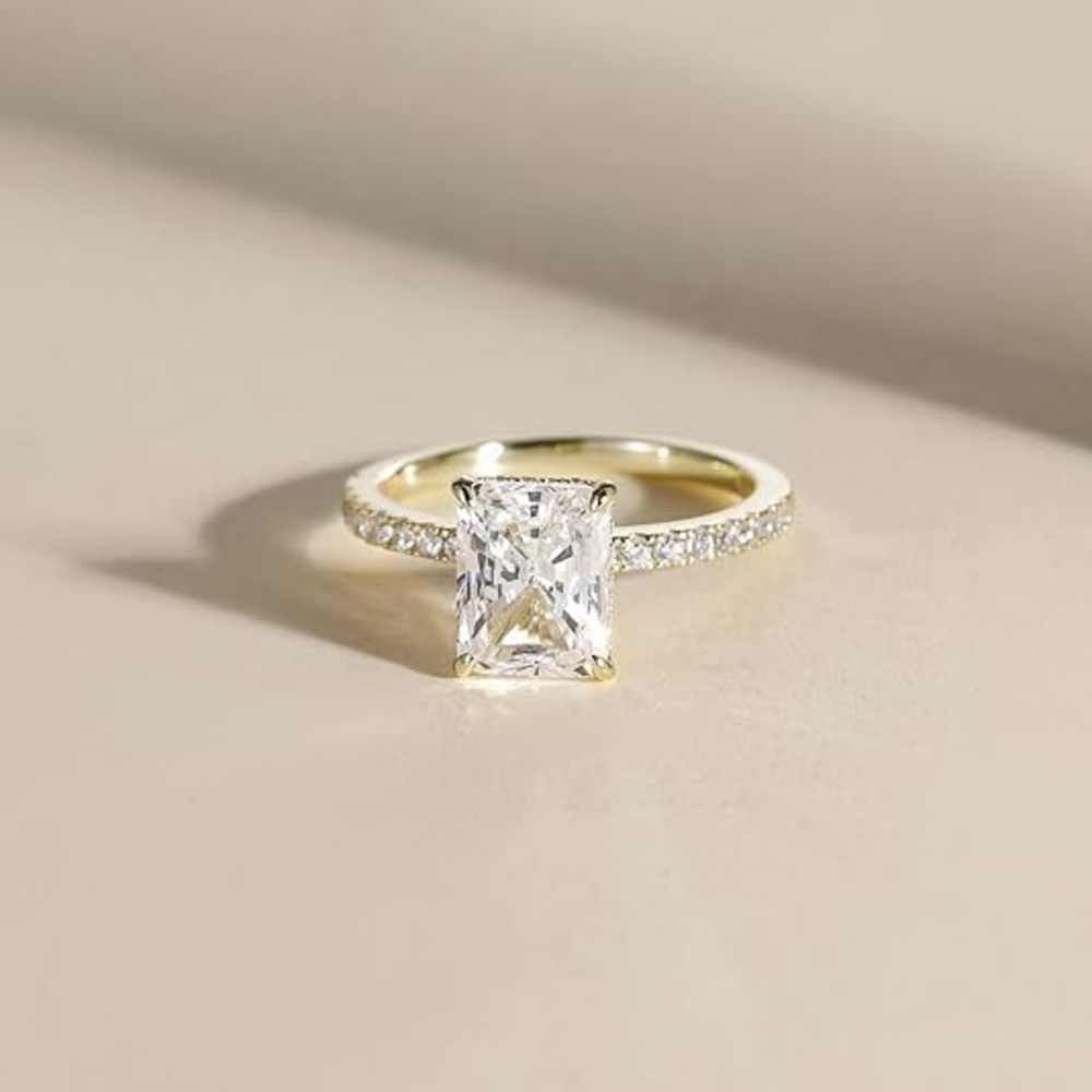 Radiant Cut Cubic Zirconia Engagement Ring