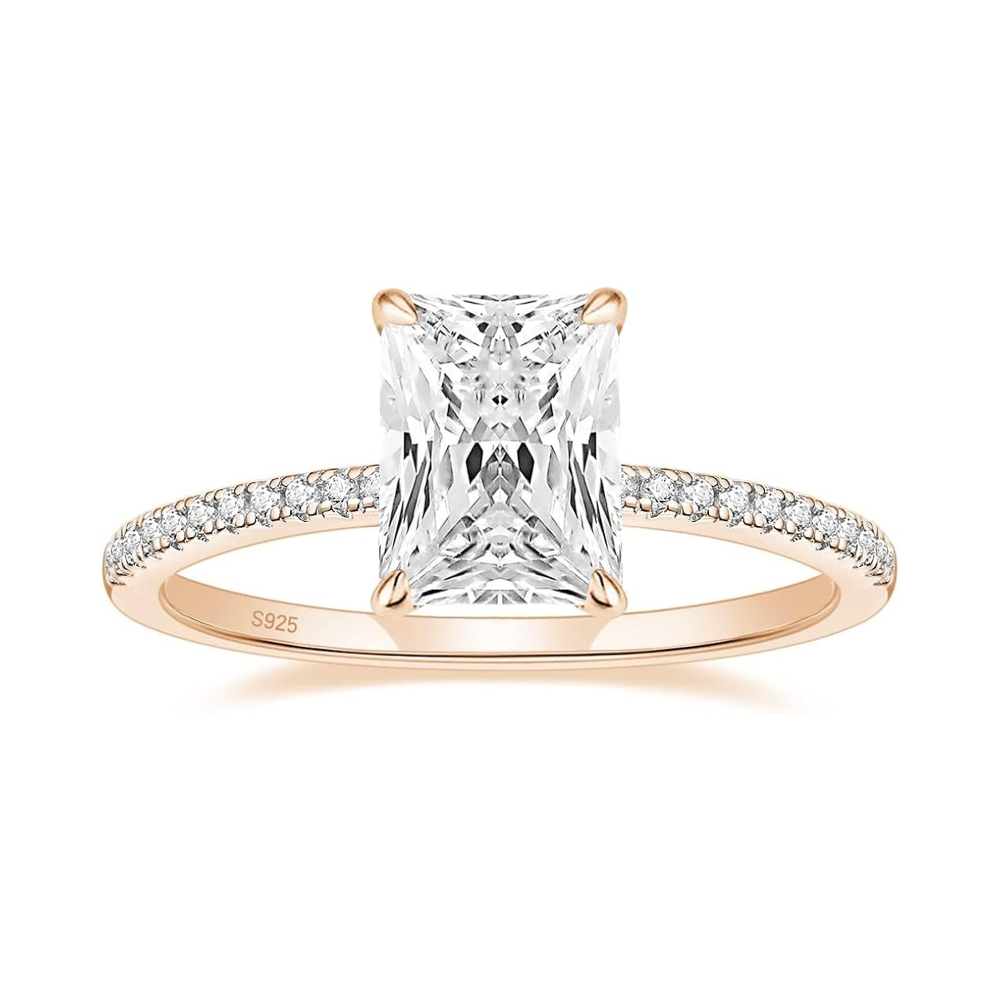 Radiant Cut Cubic Zirconia Engagement Ring