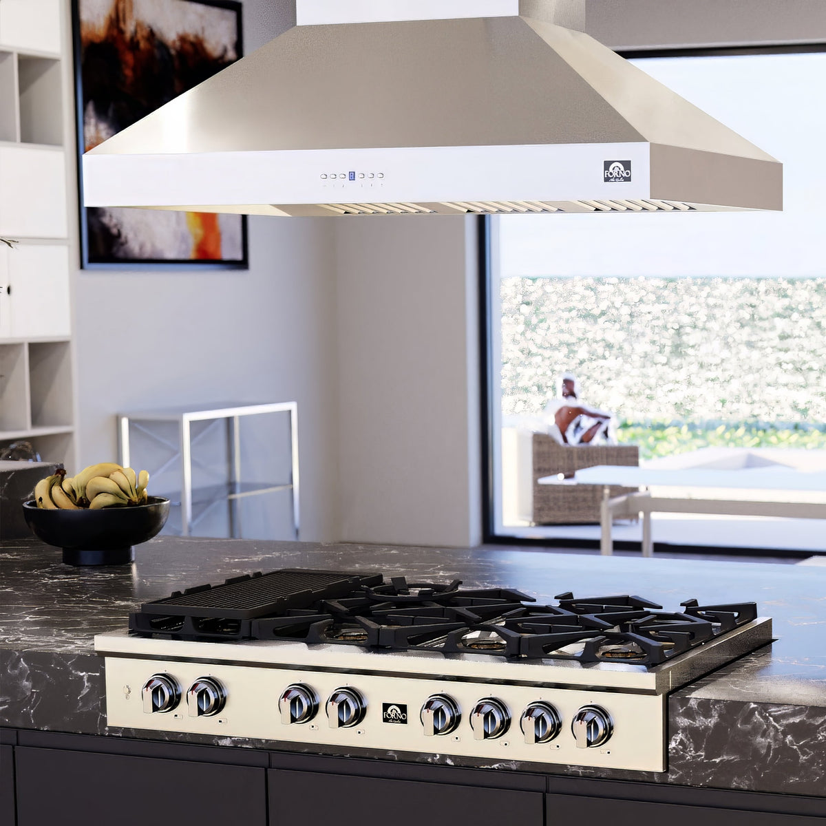 FORNO FRHIS5129-48 48-inch Stainless Steel Island range hood - view 4