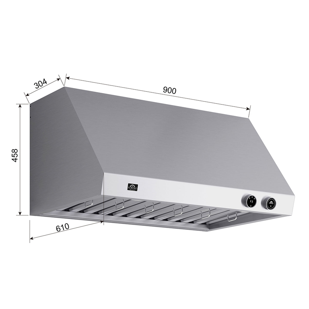 FORNO FRHWM5009-36 36-inch Stainless Steel Wall Mount range hood - view 5