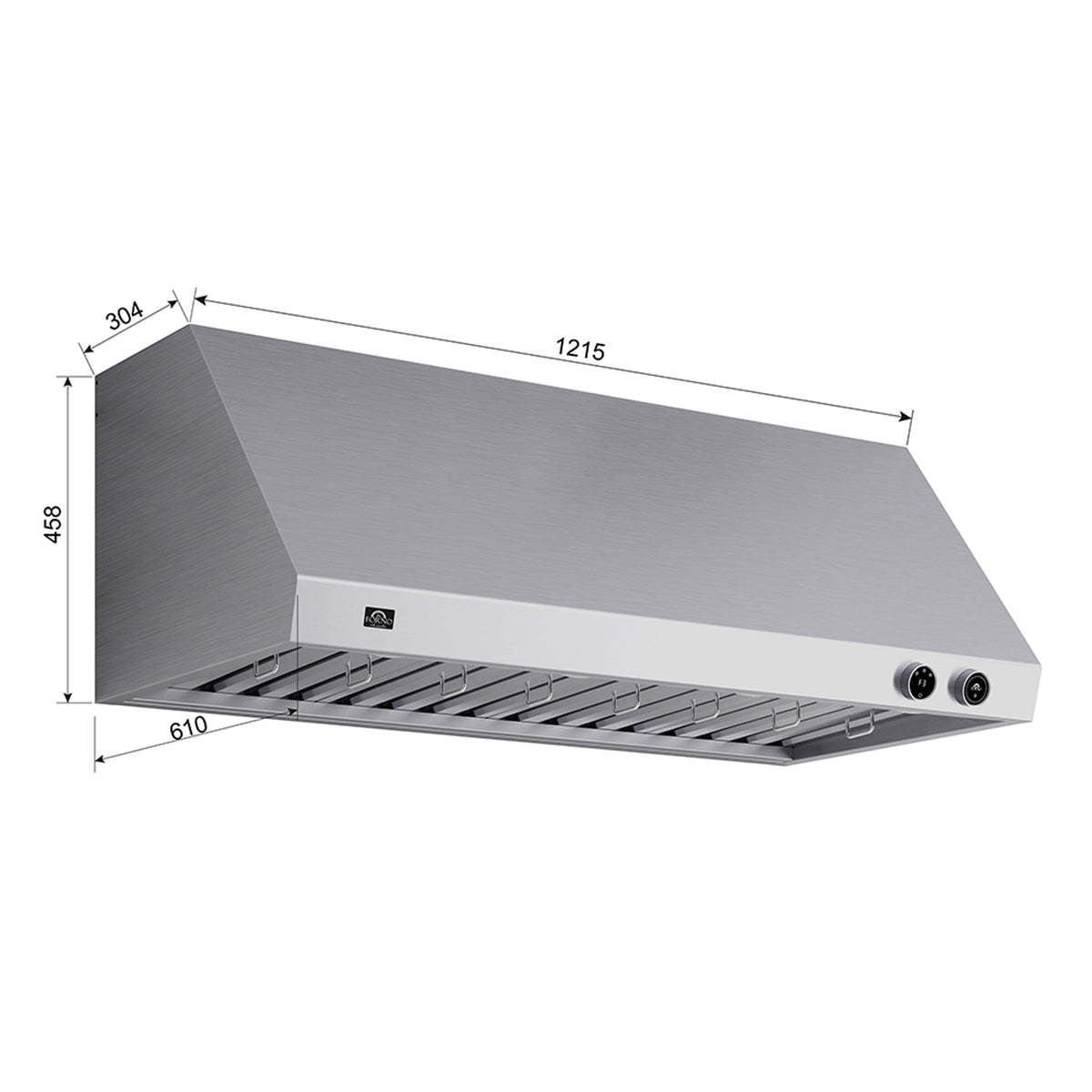 FORNO FRHWM5009-48 48-inch Stainless Steel Wall Mount range hood - view 5
