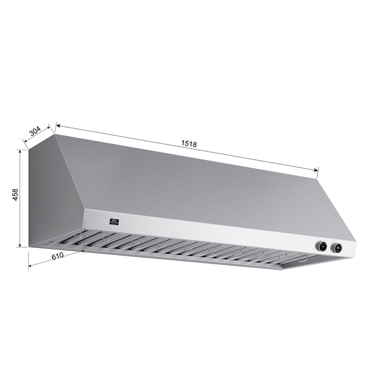 FORNO FRHWM5009-60 60-inch Stainless Steel Wall Mount range hood - view 5