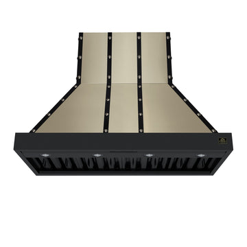 FORNO FRHWM5099-48CPBLK 48-inch Fingerprint Resistant Black Wall Mount range hood - view 1