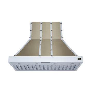 FORNO FRHWM5099-48CPWHT 48-inch Fingerprint Resistant White Wall Mount range hood - view 1